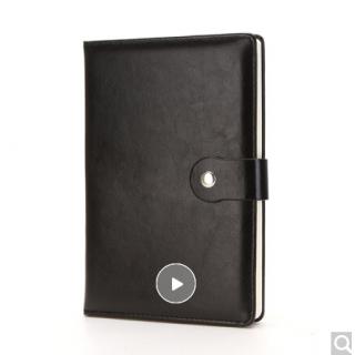 申士（SHEN SHI）J1025黑色 皮面本 记录本 笔记本 A5/25K 商务记事本 带扣皮面笔记本子